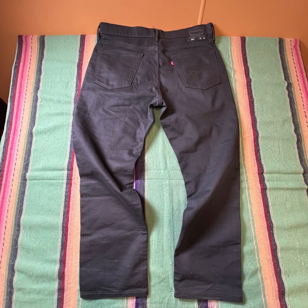 Levis 541 Athletic Taper Jeans Mens 36x30 Gray Charcoal Denim Pants